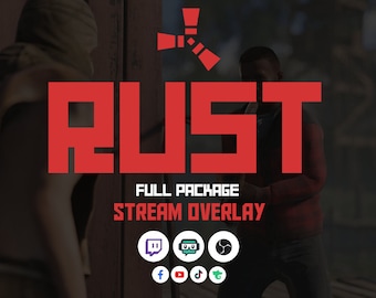 Rust Red Complate Animated Twitch Package | Rust Big Stream Pack Webcam, 4 Type Virtual Camera, 2 Type Screen, Discord Gift, Panels | Twitch