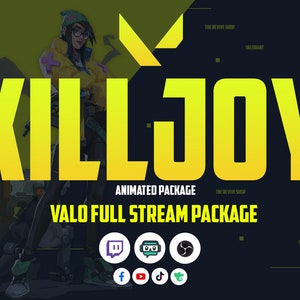 Killjoy Valorant Stream Overlays Pack - Cute Killjoy Animated Stream Overlays | Twitch Streaming Overlays | Gaming Stream Overlays  | Twitch