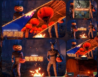 Rust Game Halloween Twitch Overlay | Rust Halloween Package: Starting,Pause,Ending,Hud Screens | Twitch Overlay | Discord, Twitch, Halloween