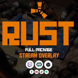 Rust Orange Complate Animated Twitch Package | Rust Big Stream Pack Webcam, 4 Type Virtual Camera, 2 Type Screen, Discord Gift, Panels