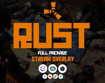 Rust Orange Complate Animated Twitch Package | Rust Big Stream Pack Webcam, 4 Type Virtual Camera, 2 Type Screen, Discord Gift, Panels