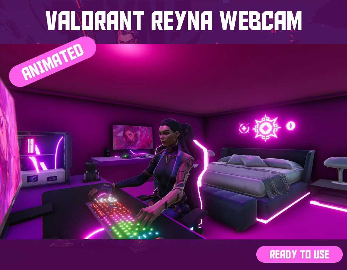 HD Valorant Reyna Animated Virtual Camera webcam / Screen 1080p Loop Video Valorant cam