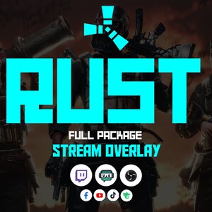 Roestblauw Complate Geanimeerd Twitch-pakket | Rust Big Stream Pack Webcam, 4 Type Virtuele Camera, 2 Type Scherm, Discord Gift, Panelen