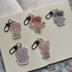 Love and Deepspace Chibi Keychains | Sylus, Zayne, Caleb, Rafayel, Xavier | Keychains, Charms, Phone Charms