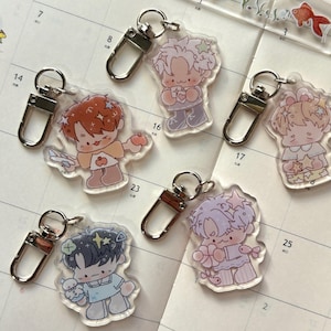 Love and Deepspace Chibi Keychains | Sylus, Zayne, Caleb, Rafayel, Xavier | Keychains, Charms, Phone Charms