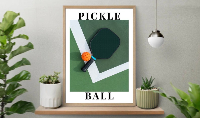 Pickleball Wall Art, Pickleball Poster, Downloadable Wall Art, Pickleball Gift, Pickleball Print, Pickleball Court, Pickleball image 2