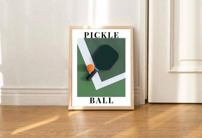 Pickleball Wall Art, Pickleball Poster, Downloadable Wall Art, Pickleball Gift, Pickleball Print, Pickleball Court, Pickleball image 1