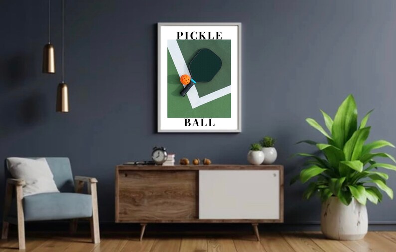 Pickleball Wall Art, Pickleball Poster, Downloadable Wall Art, Pickleball Gift, Pickleball Print, Pickleball Court, Pickleball image 4