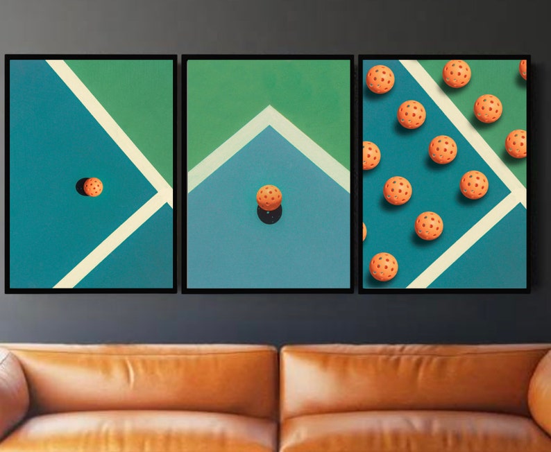 Pickleball Wall Art Pickleball Poster Wall Art 3 Piece Etsy