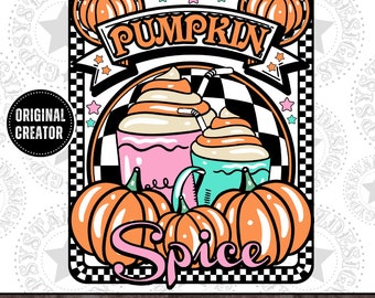 Pumpkin Spice Coffee PNG | Fall Shirt Design (Digital Download)