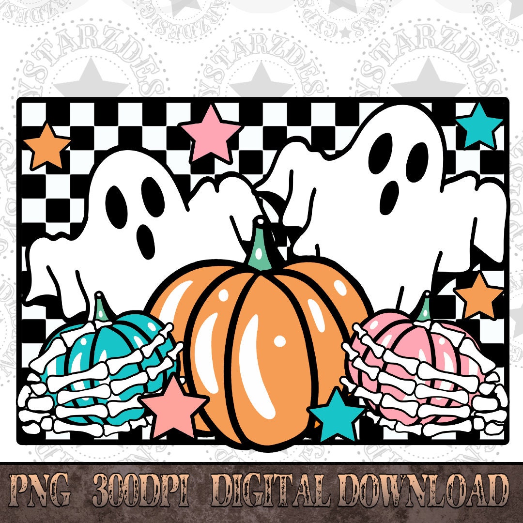 Retro Halloween Design PNG, Hey Pumpkin Png File, Instant Download ...