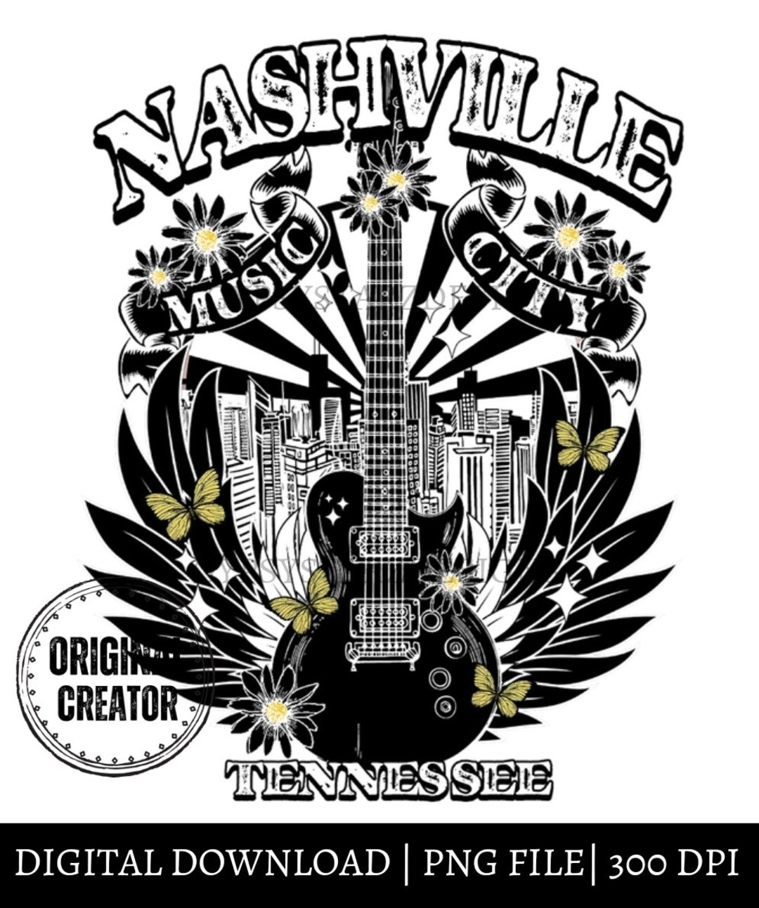 Nashville Music City Png Design Western PNG Design Western - Etsy
