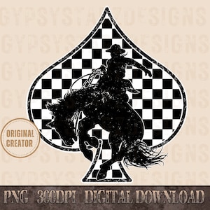 Retro Rodeo Western Png, Checkered Print Cowboy, Western PNG, Png File, Instant Download, Shirt Design, Boho Design, Original Creator