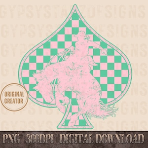 Retro Rodeo Western Png, Checkered Print Cowboy, Western PNG, Png File, Instant Download, Shirt Design, Boho Design, Original Creator