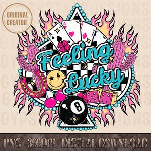 Retro Feeling Lucky Western Png, Checkered Print Spade, Western PNG, Png File, Instant Download, Shirt Design, Boho Design, Original Creator