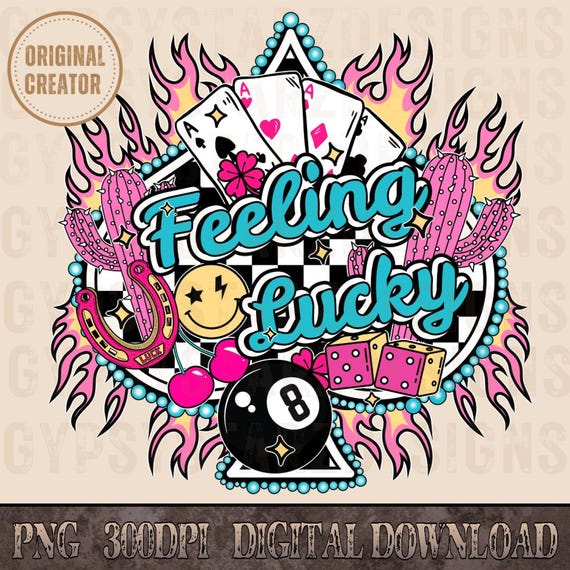 Retro Feeling Lucky Western Png, Checkered Print Spade, Western PNG, Png File, Instant Download, Shirt Design, Boho Design, Original Creator
