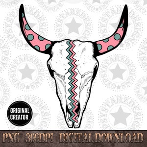Western Bull Skull Png, Western PNG, Western PNG, Png File, Instant Download, Shirt Design, Boho Design