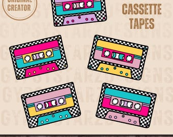 Retro Cassette Tapes PNG, Western Sublimation (Digital Download)