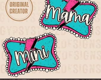 Mama en mini western png, western gesp sublimatie png, instant download, digitale download, mama sublimatie, western design, bundel