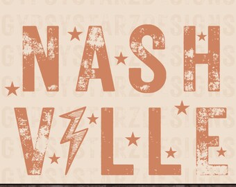 Design western di Nashville in formato PNG, per sublimazione su maglietta (download digitale)