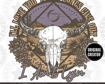 Western Bull Skull PNG, Desert Scene, Sublimation Design (Digital Download)