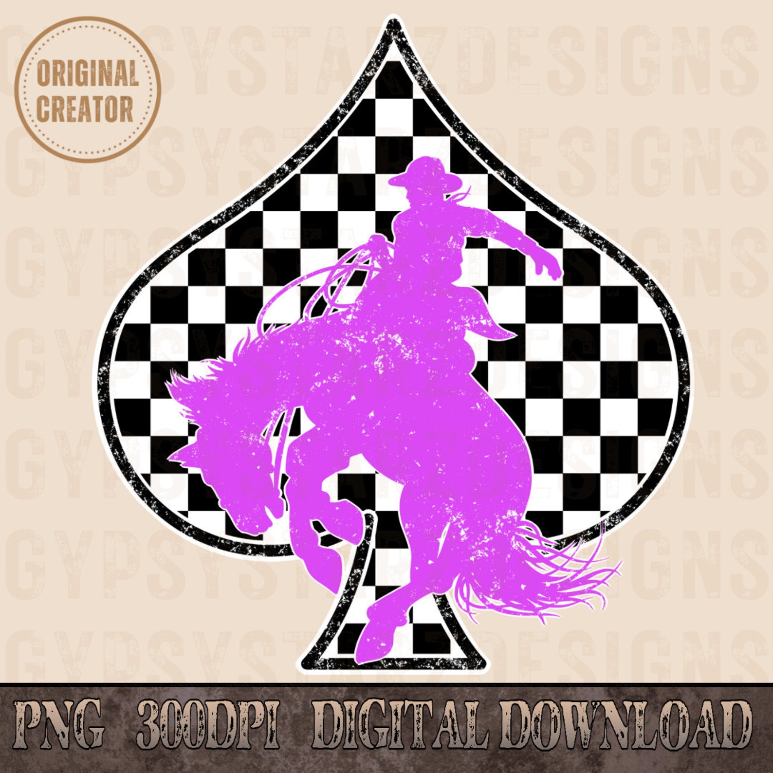Retro Rodeo Western Png, Checkered Print Cowboy, Western PNG, Png File ...