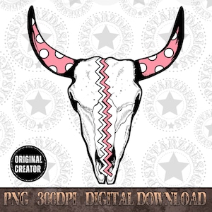 Western Bull Skull Png, Western PNG, Western PNG, Png File, Instant Download, Shirt Design, Boho Design
