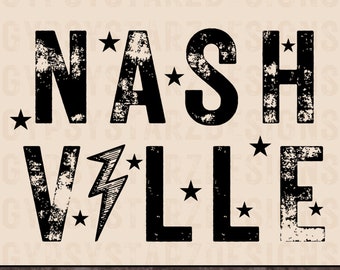 Design western di Nashville in formato PNG, per sublimazione su maglietta (download digitale)