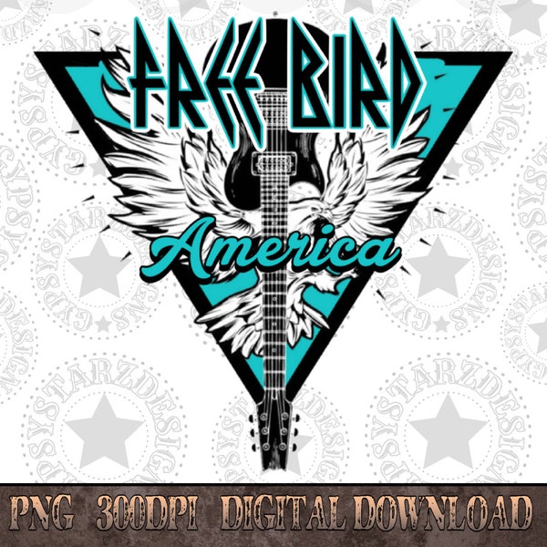 Free Bird Png, Rock & Roll Png Design, Rock PNG Design, PNG, Png File, Nashville Sublimation, Nashville Shirt Design, Nashville Design