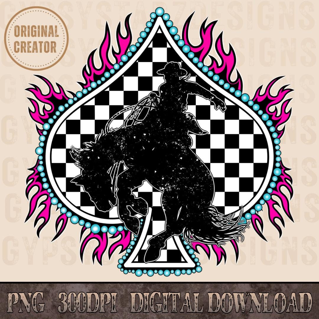 Retro Rodeo PNG, Checkered Cowboy Design (digital Download) - Etsy