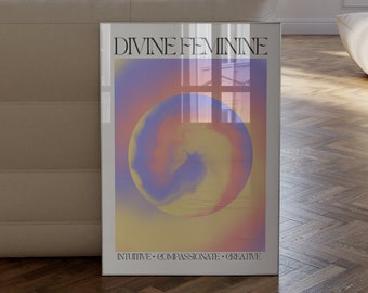 Divine Feminine Wall art, Divine Feminine Poster, Spiritual Art Print, Aura Poster Print Positive Energy Aura Y2K Boho Wall Art Print
