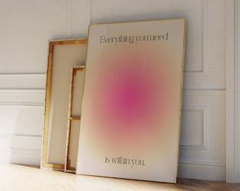 Pink Aura Gradient Poster, Spiritual Affirmation Art (Digital Download)