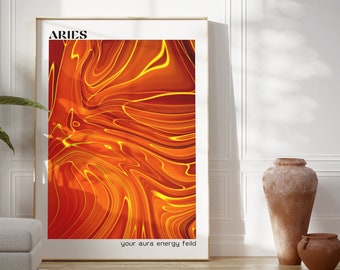 Aries Aura Poster • Zodiac Astrology Print (Digital Download)