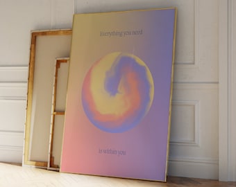 Aura Gradient Poster Print, Spiritual Affirmation Wall Art (Digital Download)