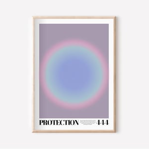 Engel Nummer 444 Poster · Positive Energie Kunst · Engel Aura Poster Druck · Pastell Blau College Wohnheim Dekor · Motivationsplakat Spirituelle Kunst
