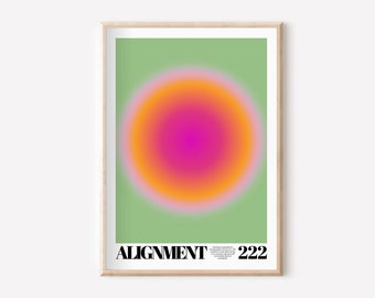 222 Angel Number Aura Print • Groovy Spiritual Home Decor (Digital Download)
