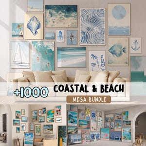 Coastal Gallery Wall Art Set, Beach Photography, Ocean Prints (Digital Download)