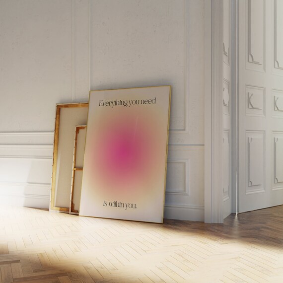 Pink Aura Gradient Poster, Spiritual Affirmation Art (Digital Download)