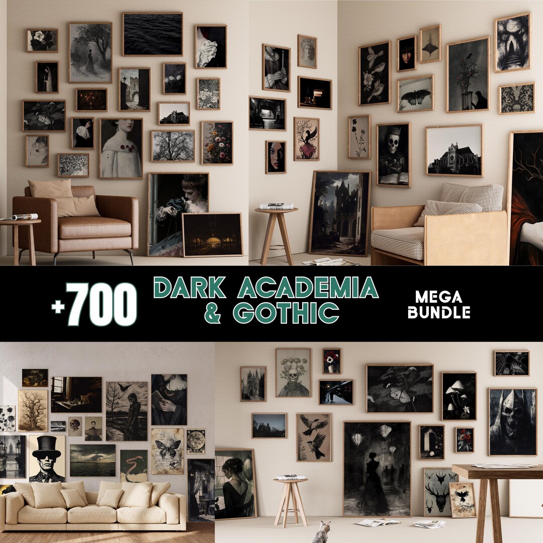Dark Academia Wall Art Prints | Victorian Gothic Mega Bundle (instant ...