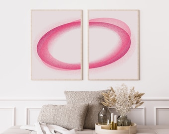 Pink Aura Print Set • Modern Gradient Spiritual Wall Art (Digital Download)