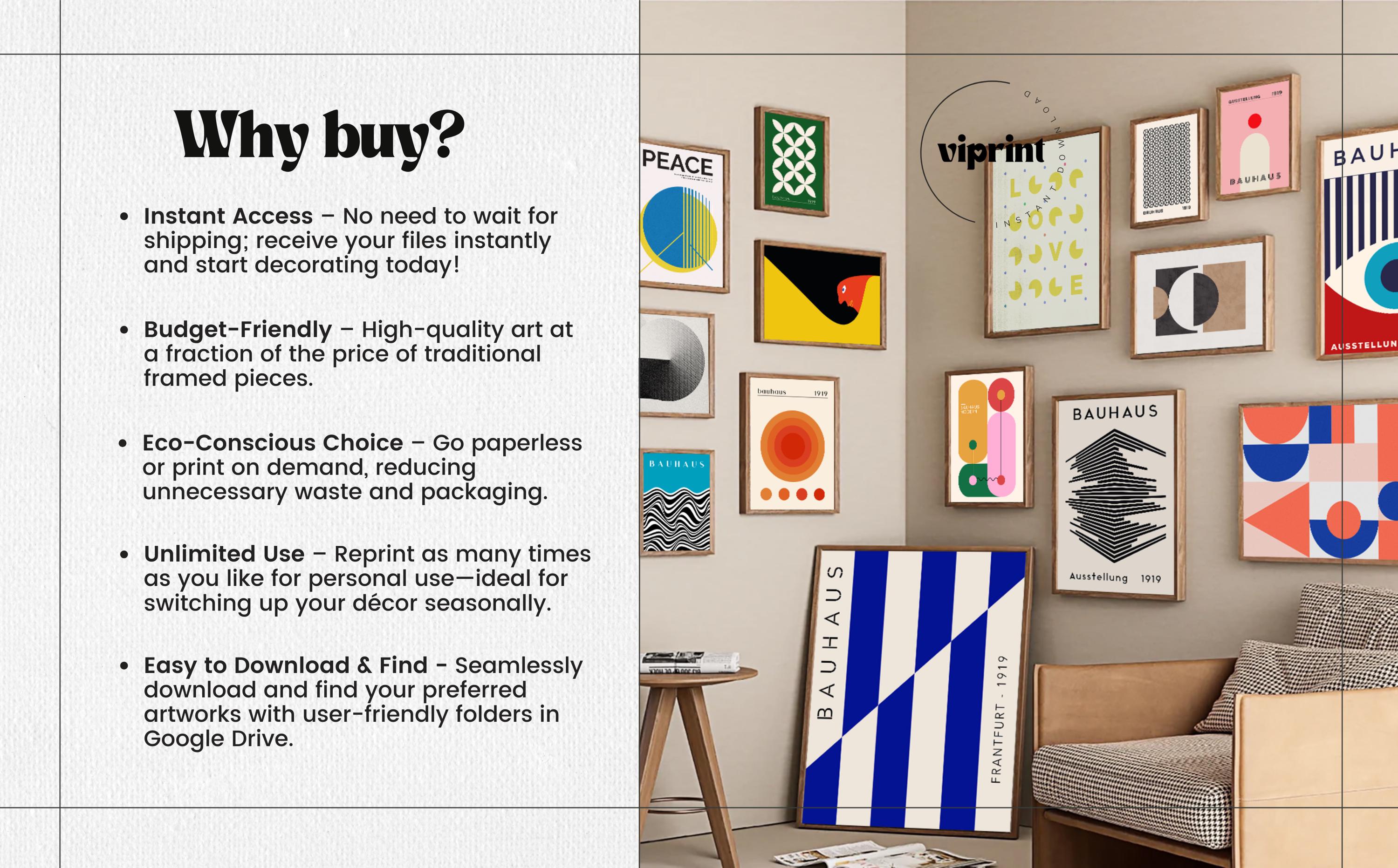 Bauhaus Poster Bundle, Modern Geometric Wall Art (digital Download) - Etsy