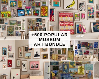 Pacote com mais de 500 gravuras de artistas famosos | Warhol, Banksy, Monet, Picasso - Arte de Museu (Download Digital)