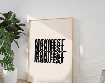 Manifest Print: Retro Typography, Inspirational Wall Art (Digital Download)