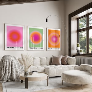 Angel Numbers Poster Set 222,777,888 Poster Wall Art Print, Gradient Aura Angel Energy Trendy Wall Art Dorm Room Decor Printable Poster
