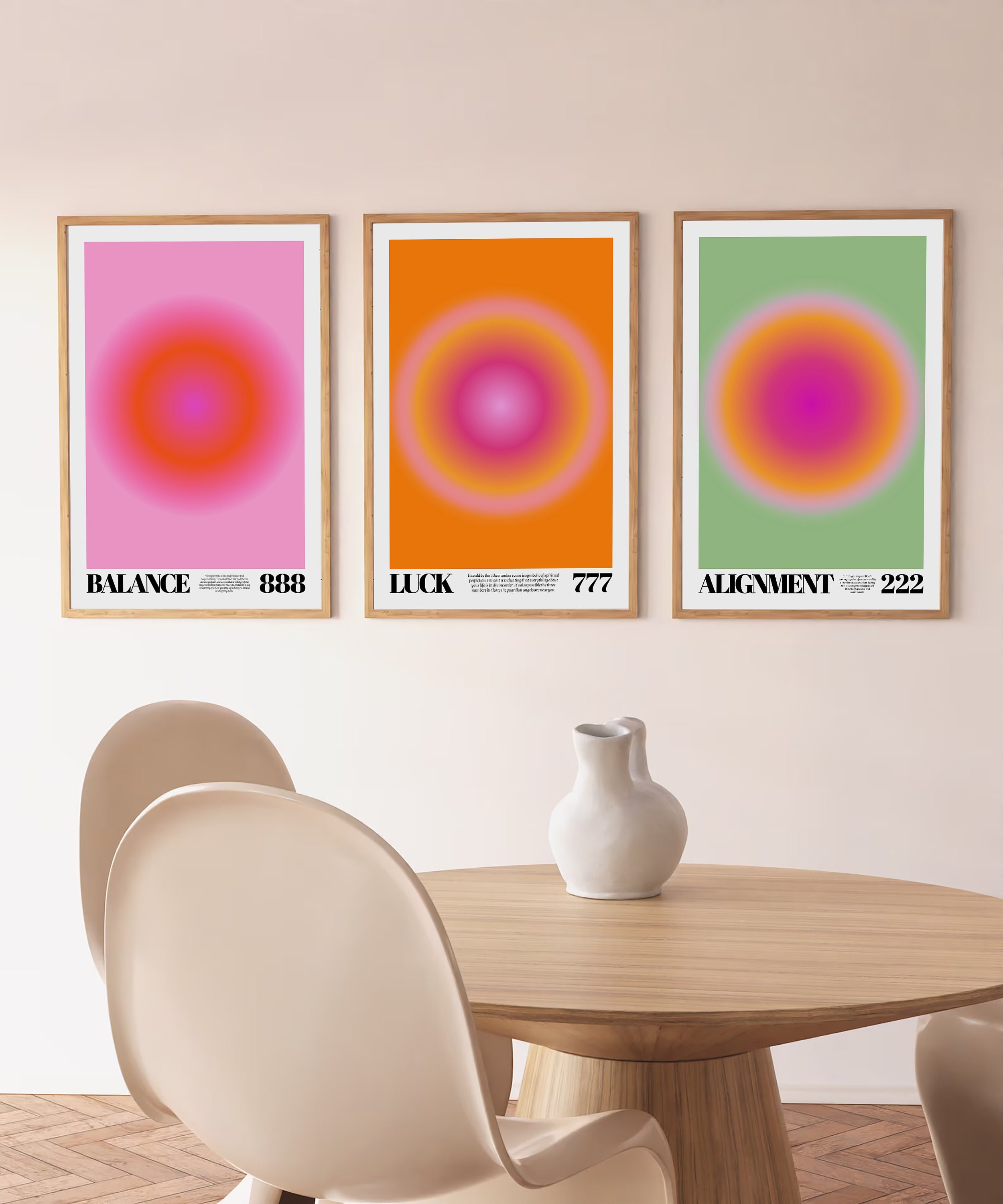 Pieces Positive Aura Canvas P Body Gradient Posters Colorful Grainy Soul  for Spiritual Painting Wall Room Quote Aesthetic Print Aura Art Mind Danish 