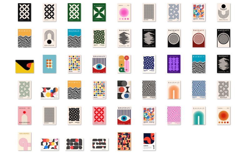 Bauhaus Poster Bundle, Modern Geometric Wall Art (digital Download) - Etsy