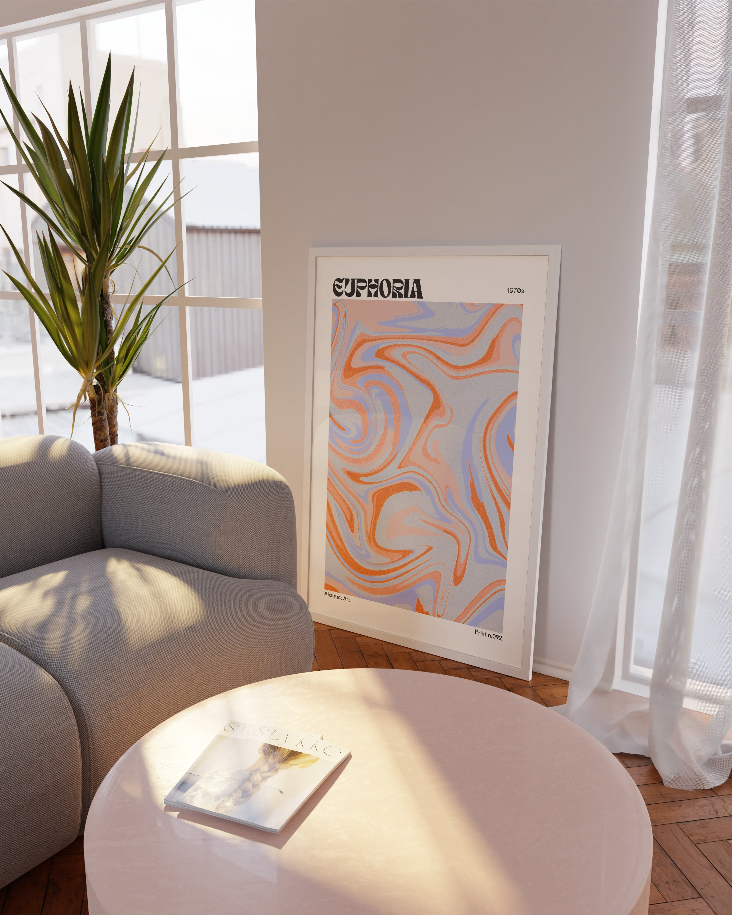 Retro Euphoria Poster, Gradient Aura Poster, Affirmation Poster, Aesthetic Room Decor, Psychedelic Home Decor, DIGITAL DOWNLOAD