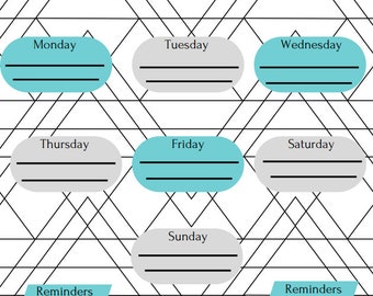 Weekly Daily Planner Calendar Digitial Download