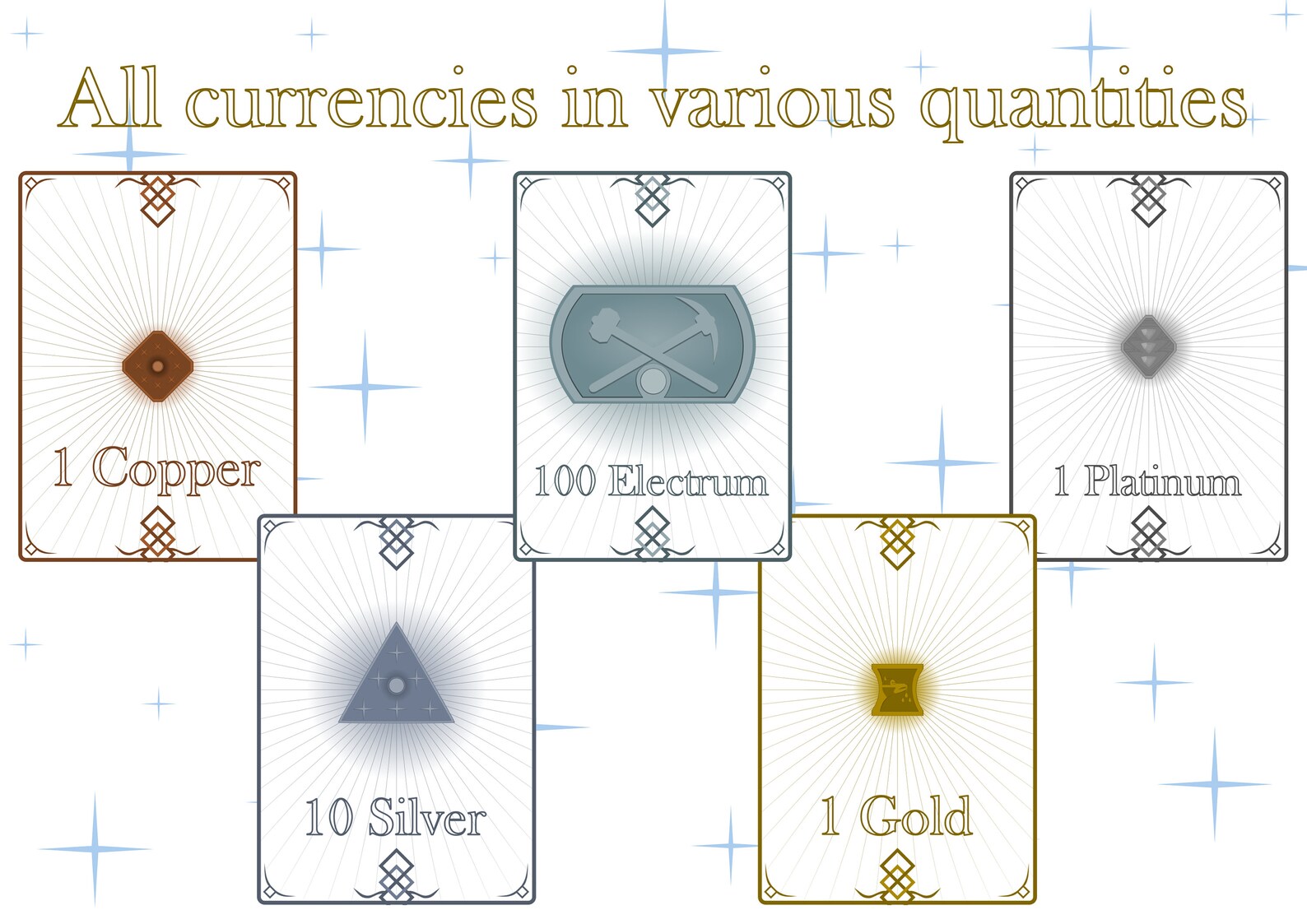 Coins Tokens Dnd 5E Compatible Printable Digital Only Dungeons and