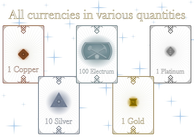 Coins Tokens Dnd 5E Compatible Printable Digital Only Dungeons and